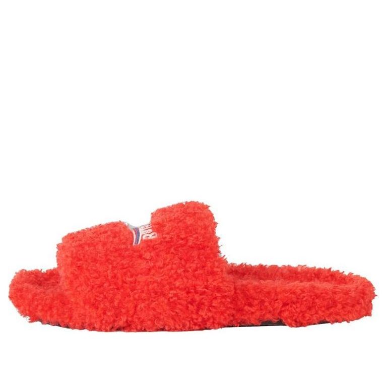(WMNS) Balenciaga Furry Slides 'Red' 654261W2DO16596