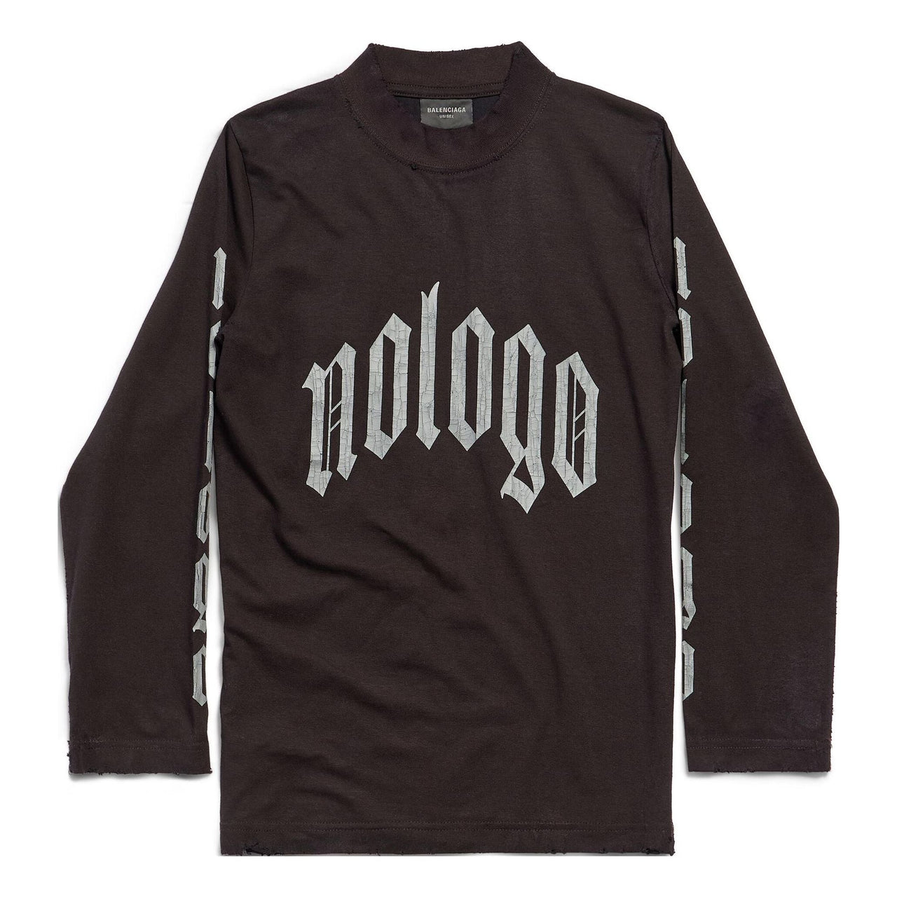 (WMNS) Balenciaga Nologo Long Sleeve T-shirt 'Black Grey' 788244TQVK51200