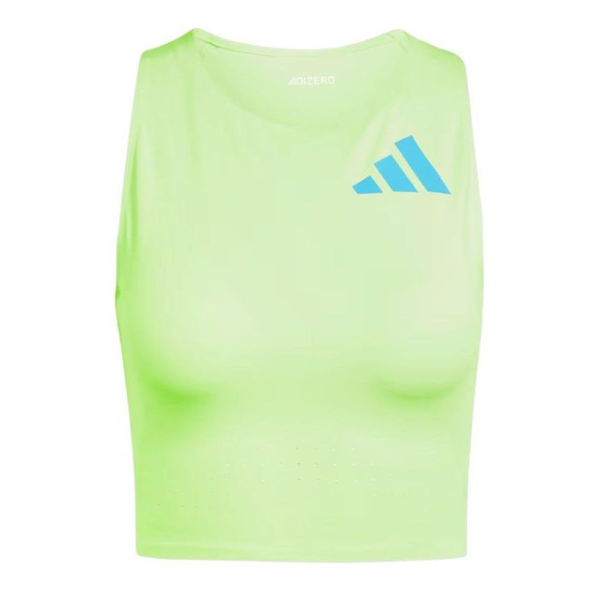(WMNS) adidas Adizero Road to Records Crop Top Asia Sizing 'Lucid Lemon' IT5774