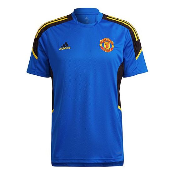 Men's adidas Training Sports Short Sleeve Soccer/Football Jersey 20-21 Season Manchester United Blue GS2415