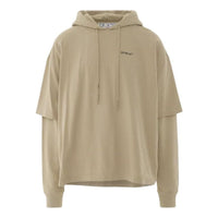 Off-White Caravaggio Arrow Double Hooded T-Shirt 'Dark Sand' OMBB098S22FLE0021710