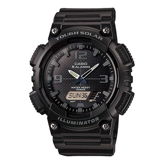 CASIO Waterproof Sports Solar Powered Mens Black Analog/Digital Combo AQ-S810W-1A2
