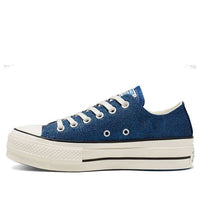 (WMNS) Converse Glitter Platform Chuck Taylor All Star Low Top Leather Blue White 565825C