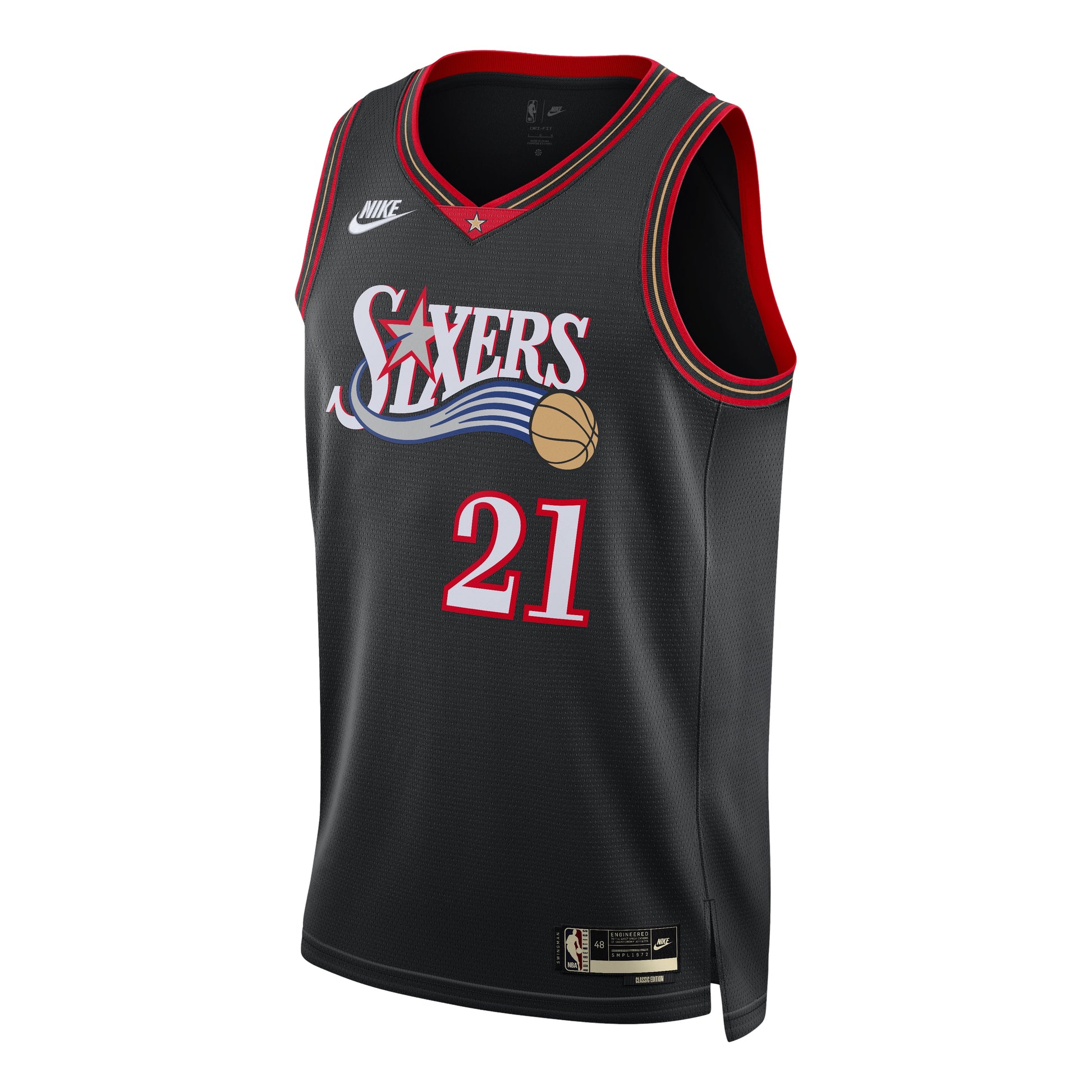 Nike Dri-FIT NBA Joel Embiid Philadelphia 76ers 2025/26 Hardwood Classics Swingman Jersey 'Black' HM4778-011