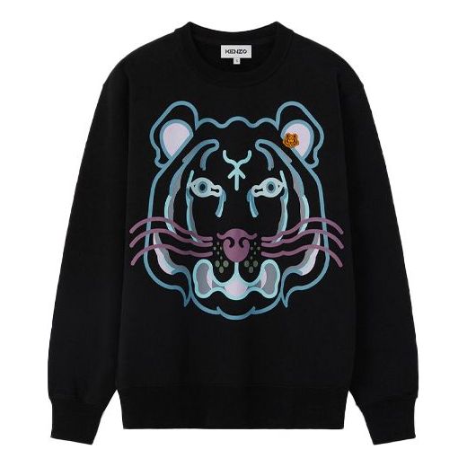 (WMNS) KENZO SS21 Tiger Head Pattern Loose Long Sleeves Black Hoodie FB52SW8964MO-99