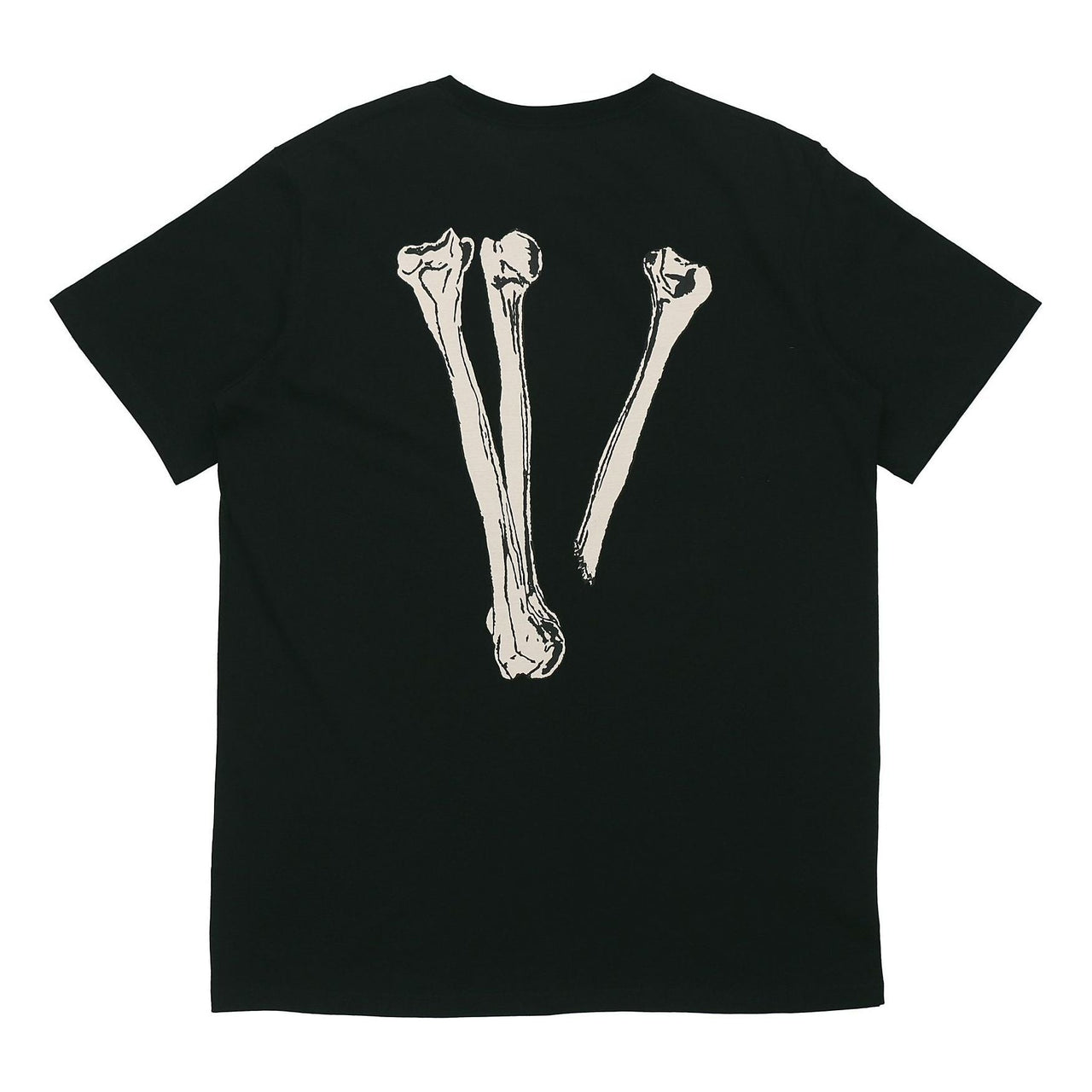 VLONE Back Skeleton Printing Round Neck Pullover Short Sleeve Couple Style Black VLTE18SS001