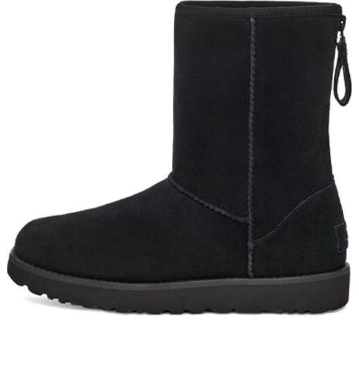 (WMNS) UGG W Classic Short Logo Zip 'Black' 1122672-BLK