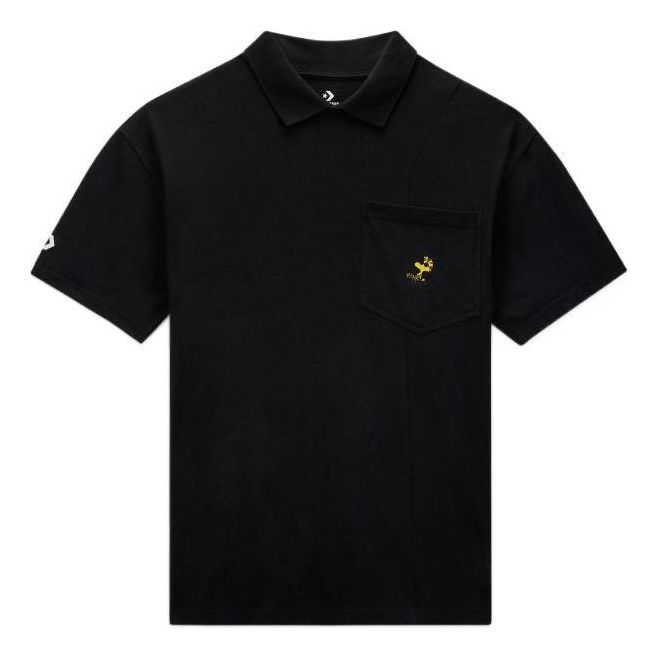 Converse x Peanuts Shapes Polo Shirt 'Black' 10024381-A01