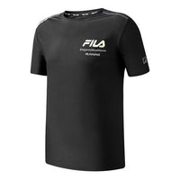 FILA Athletics Sports Running Printing Logo Round Neck Knit Short Sleeve Black A51M112101F-BK