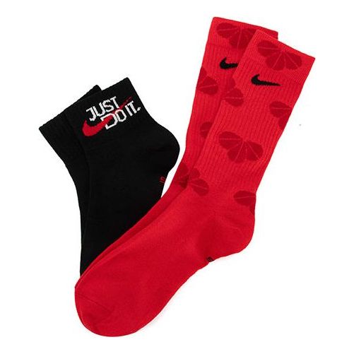 Nike Everyday Essentials Crew and Ankle Socks 'Red Black' DR9725-900