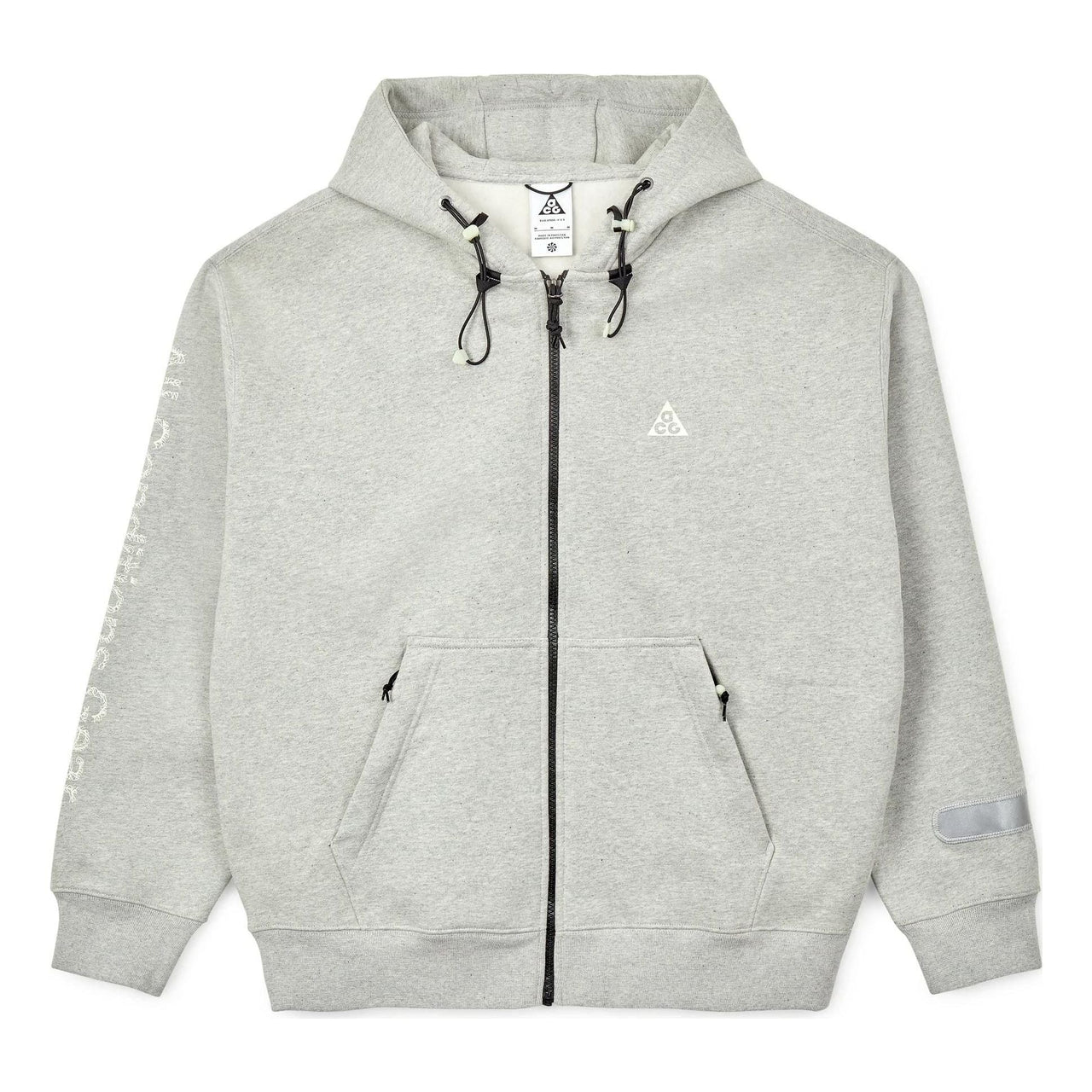 Men's Nike ACG Therma-Fit Logo Printing Zipper Hooded Long Sleeves Jacket Gray DM4248-050