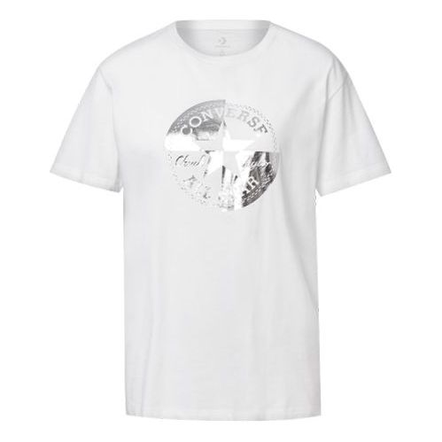 (WMNS) Converse Printing Casual Short Sleeve Round Neck White 10020520102