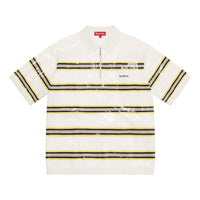 Supreme Sequin Stripe Zip Polo 'White Yellow Grey' SUP-SS23-245