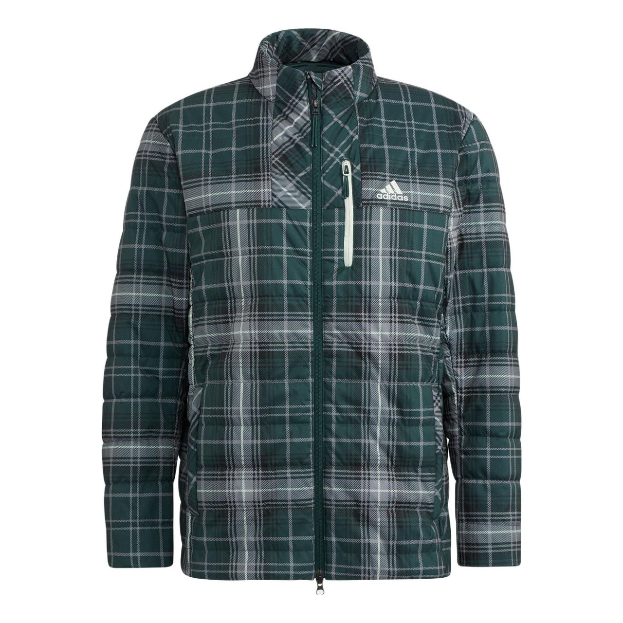 adidas Tartan Check Padded Jacket 'Green Teal' HG8218
