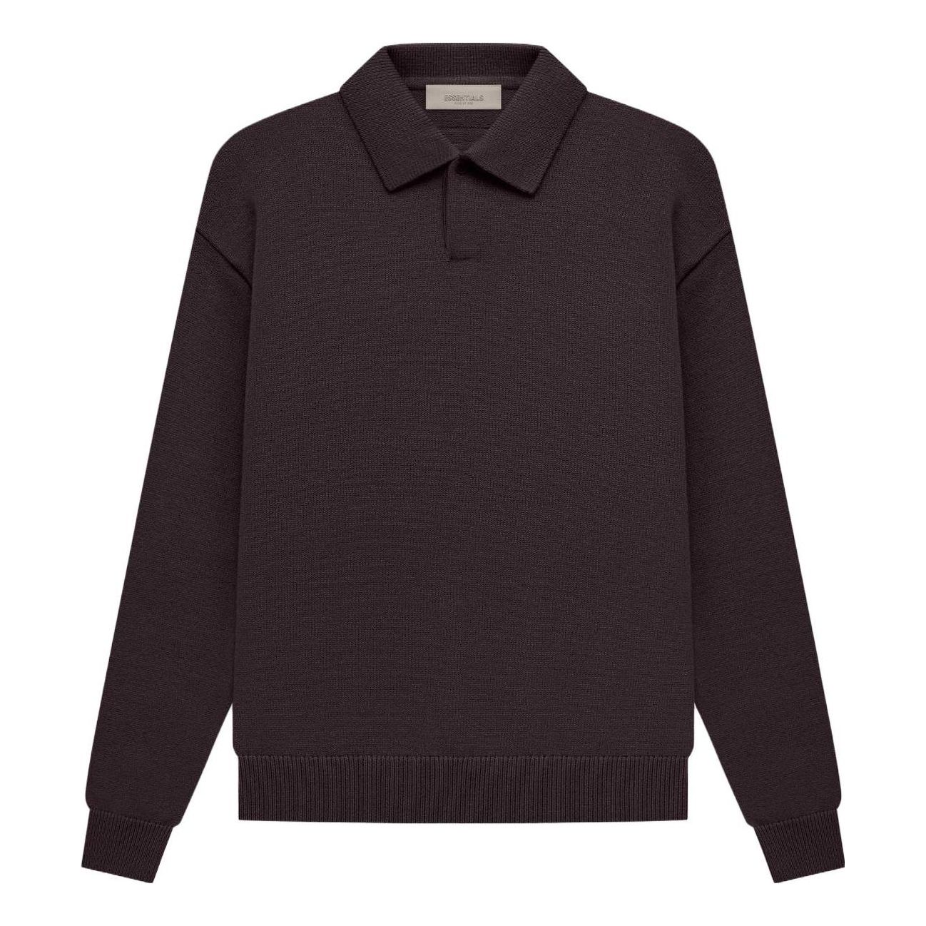 Fear of God Essentials SS23 Knit Long Sleeve Polo Shirt 'Plum' FOG-SS23-040