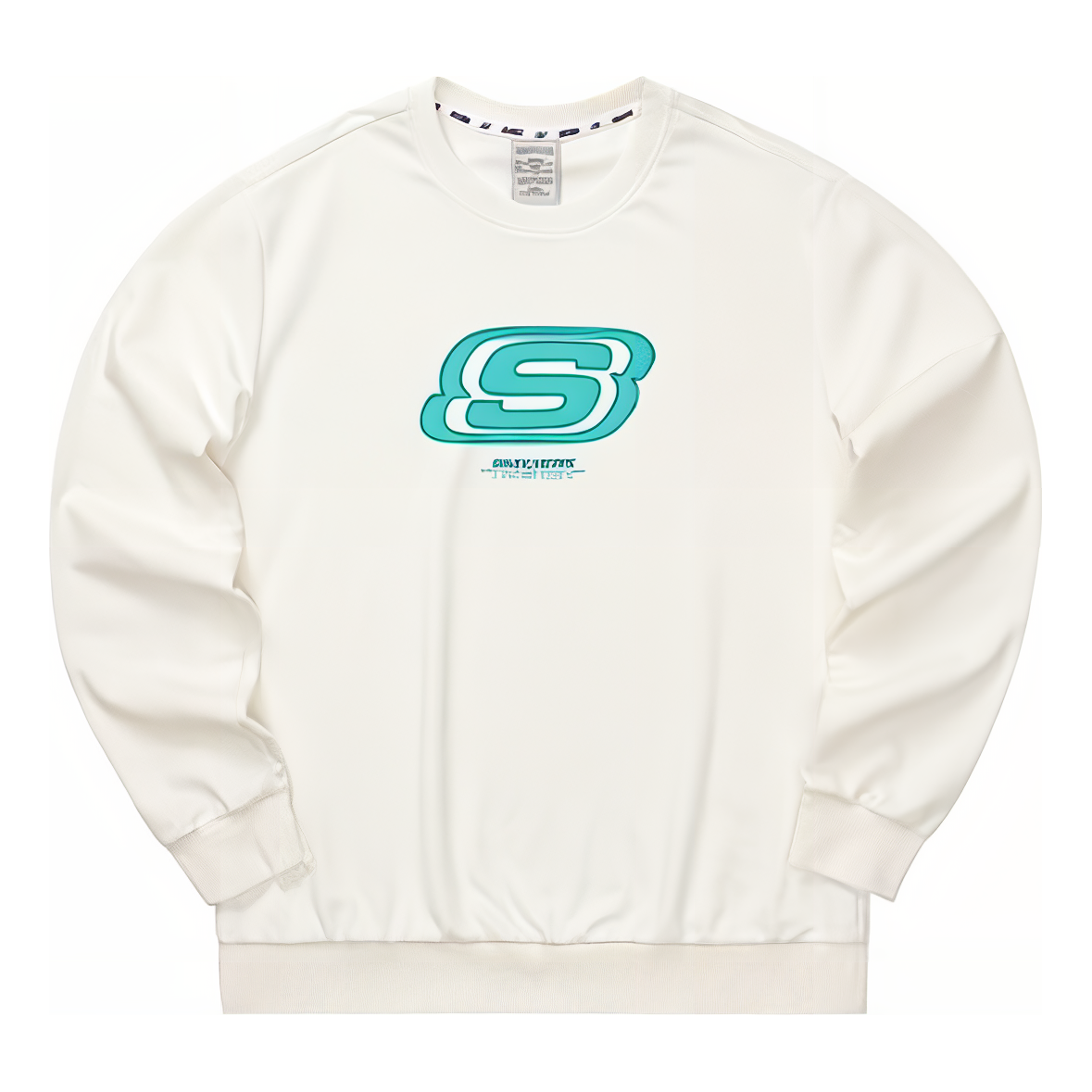 Skechers Casual Series Letter Round Neck Sweatshirt 'White Blue' L322U083-0074