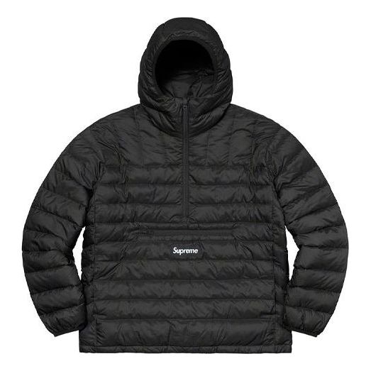 Supreme Micro Half Zip Hooded Pullover 'Black White' SUP-FW21-319