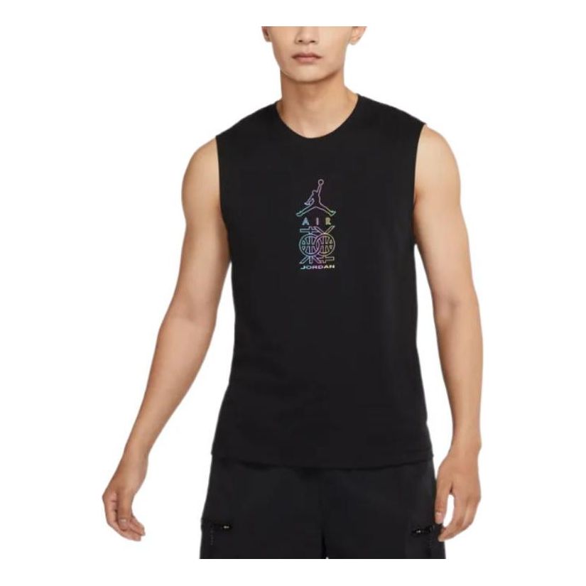 Air Jordan Dongdan Logo Printing Sleeveless Training Black Vest DV6277-010