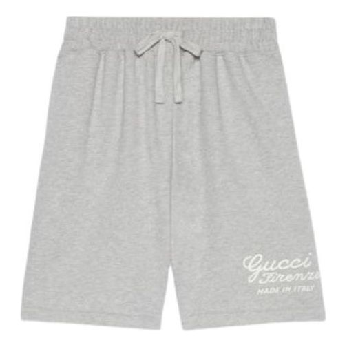 Gucci Embroidery Cotton Jersey Shorts 'Grey Melange' 780572-XJGGV-1056
