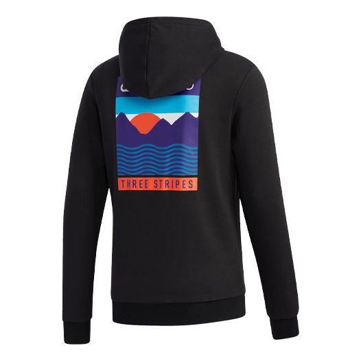 Men's adidas neo Favorites Pattern Printing Pullover Black GM2334