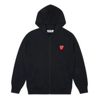 (WMNS) COMME des GARCONS PLAY Zip Hooded Sweatshirt With Red Family Heart 'Black' AZ-T293-051-1