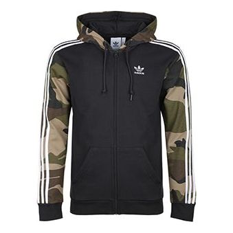 adidas originals Camouflage Zip Hoodie For Men Black DV2019