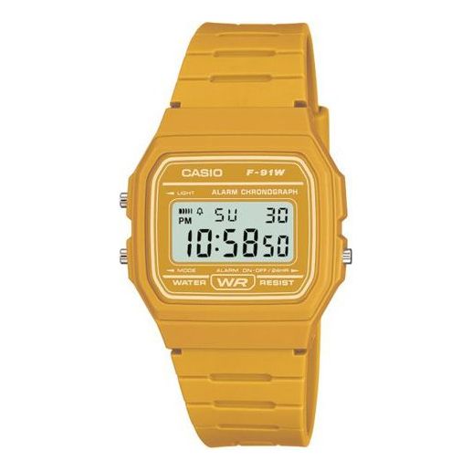 CASIO Waterproof Quartz Sports Unisex Yellow Digital F-91WC-9AEF