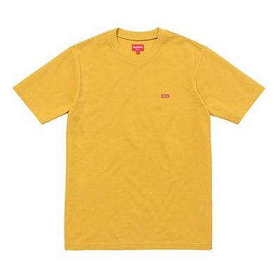 Supreme SS18 Small Box Pique Tee Dark Yellow Logo Tee SS18-0196