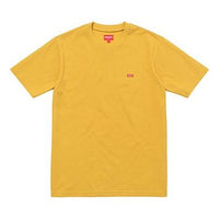 Supreme SS18 Small Box Pique Tee Dark Yellow Logo Tee SS18-0196