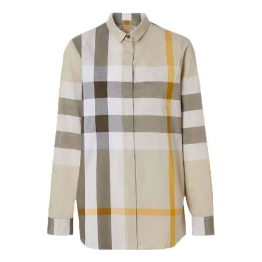 Burberry Plaid Long Sleeves Shirt Khaki 80362361
