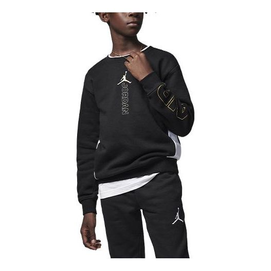 (GS) Air Jordan Air Holiday Shine Crewneck 'Black' FB9470-010