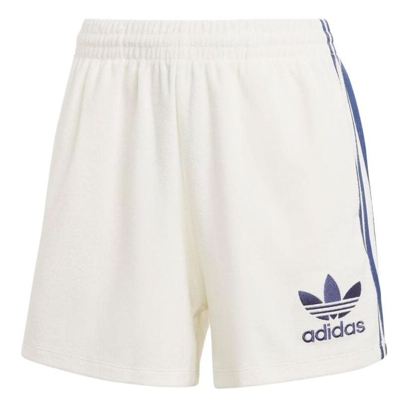 (WMNS) adidas Terry Shorts Asia Sizing 'White Blue' IT9841