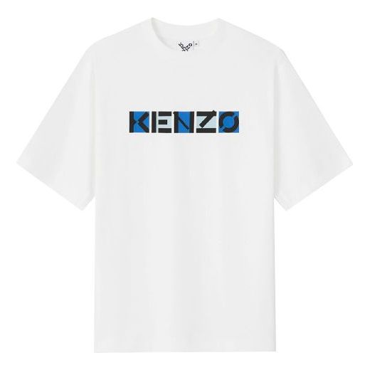 Men's KENZO SS21 Alphabet Logo Loose Short Sleeve White FB55TS0594SK-01