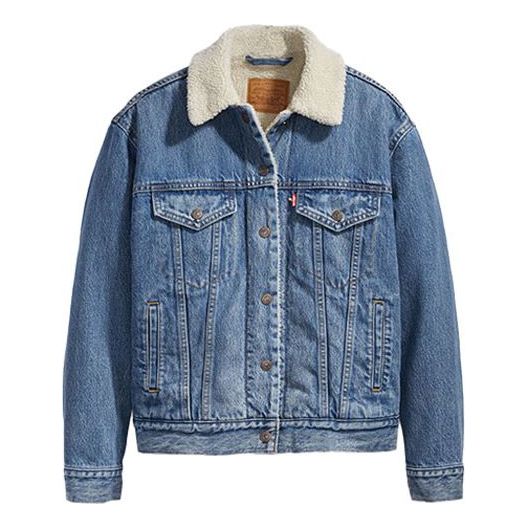 Levis Imitation Lamb Wool Denim Jacket Blue 36137-0005