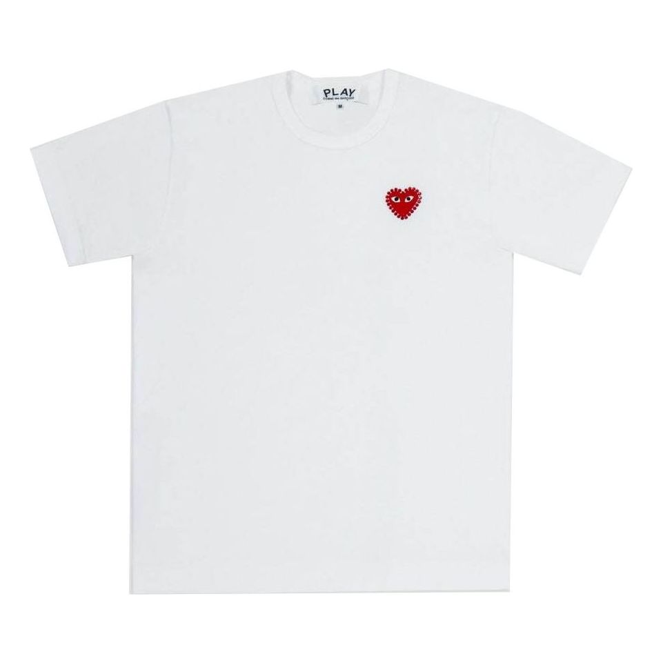 COMME des GARCONS PLAY SS25 Rhinestone Emblem T-Shirt 'White' AX-T801-051-2
