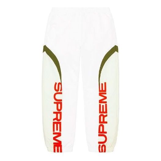 Supreme Curve Track Pants 'White Red Olive Green' SUP-SS22-083