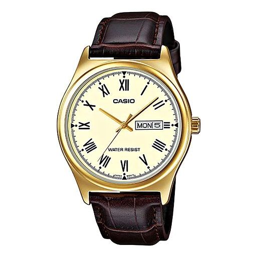 Casio Dress Minimalistic Business Analog Watch 'Dark Brown Gold' MTP-V006GL-9B