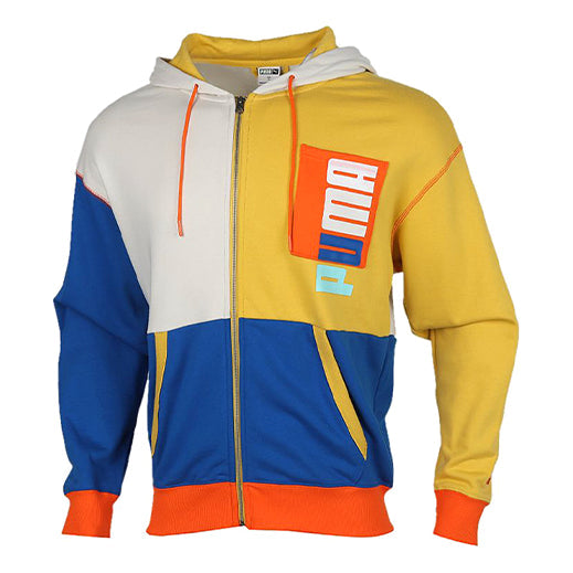 PUMA Full-Zip Hooded Jacket Gray Blue Yellow 530712-05