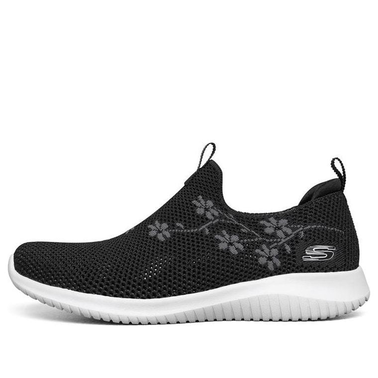 (WMNS) Skechers Ultra Flex Breathable Minimalistic Low Tops Athleisure Casual Sports Shoe Black 149431-BKW