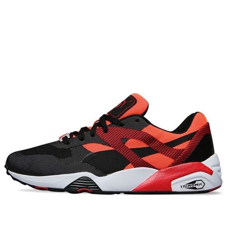 PUMA R698 Progressive Lace Up Running Shoes Black/Yellow 362046-01
