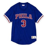 Mitchell & Ness Short Sleeve Athleisure Casual Sports Philadelphia 76ers Unisex Navy Blue NNMPSC19040-P76ROYA96AIV