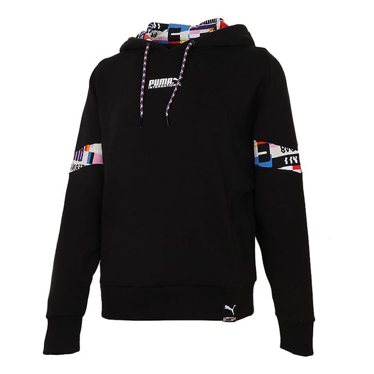 (WMNS) PUMA International Hoodie 'Black White' 531351-01