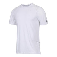 Men's Nike Solid Color Round Neck Pullover Brand Logo Printing Sports Short Sleeve White T-Shirt 830950-100