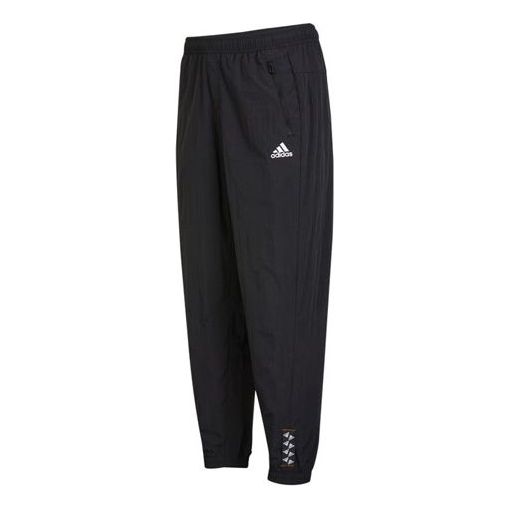 adidas Solid Color Small Label Woven Casual Sports Pants/Trousers/Joggers Autumn Black HE7419