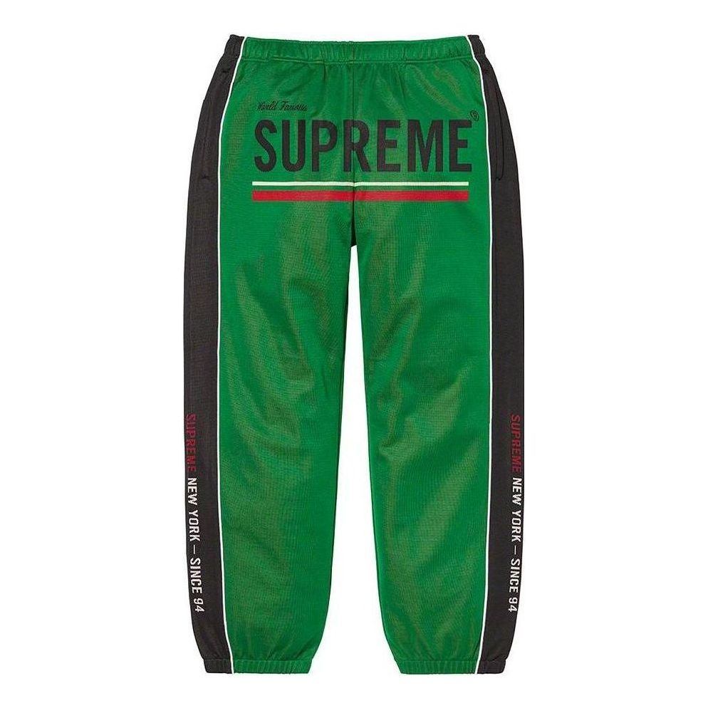 Supreme World Famous Jacquard Track Pants 'Green Black' SUP-FW22-767