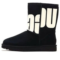 (WMNS) UGG Classic Short 2 Chopd 'Black White' 1129231-BLK