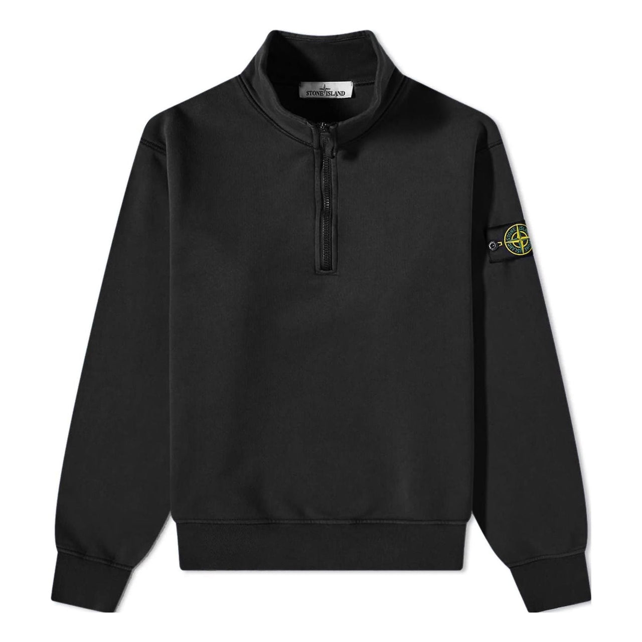 STONE ISLAND Garment Dyed Half Zip Sweatshirt 'Black' 101561951-A0029