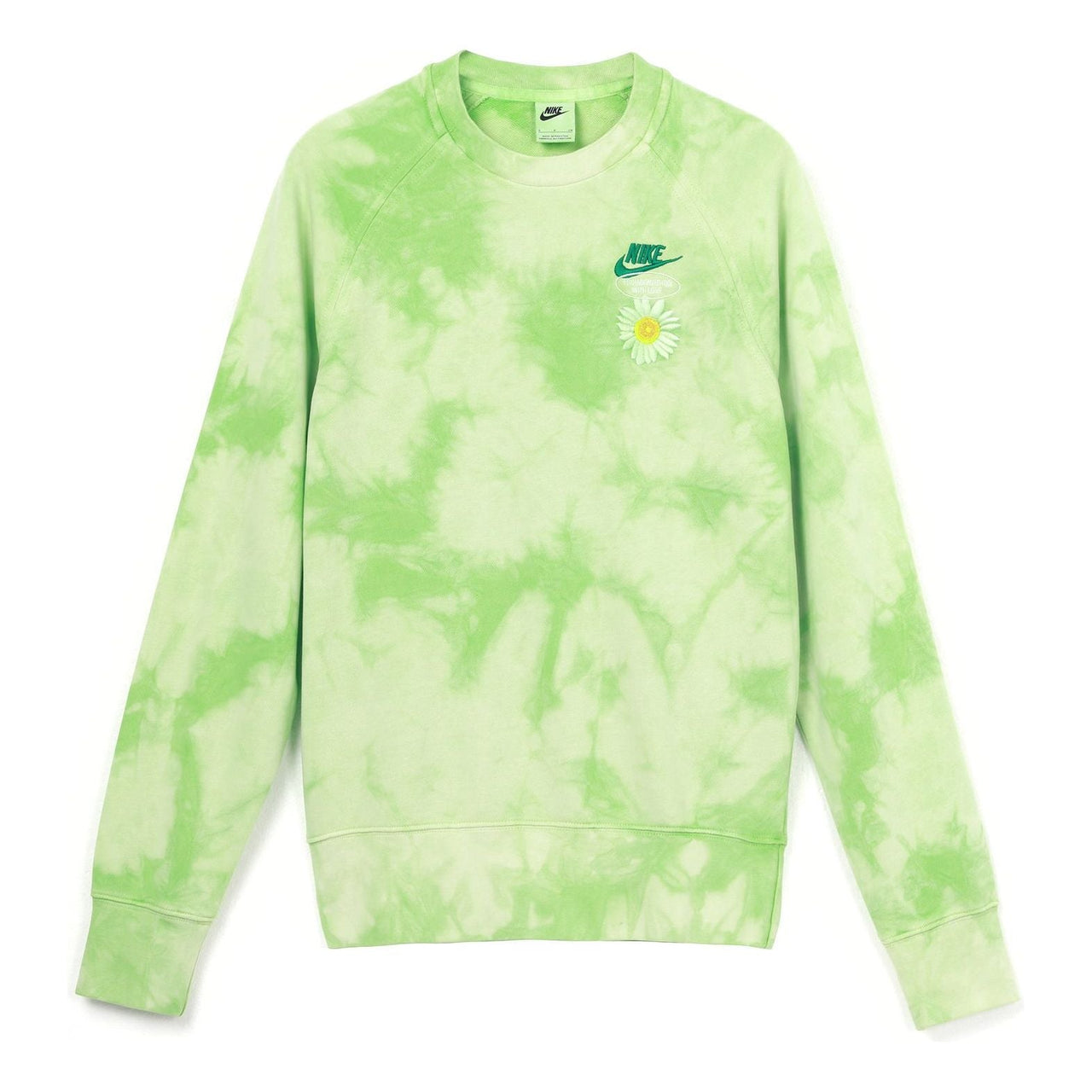 Men's Nike Sportswear Tie Dye Daisy Embroidered Round Neck Bright Green DM5011-332