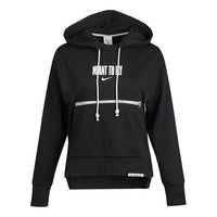 (WMNS) Nike Casual Sports Printing Basketball Hoodie Black CZ6601-010