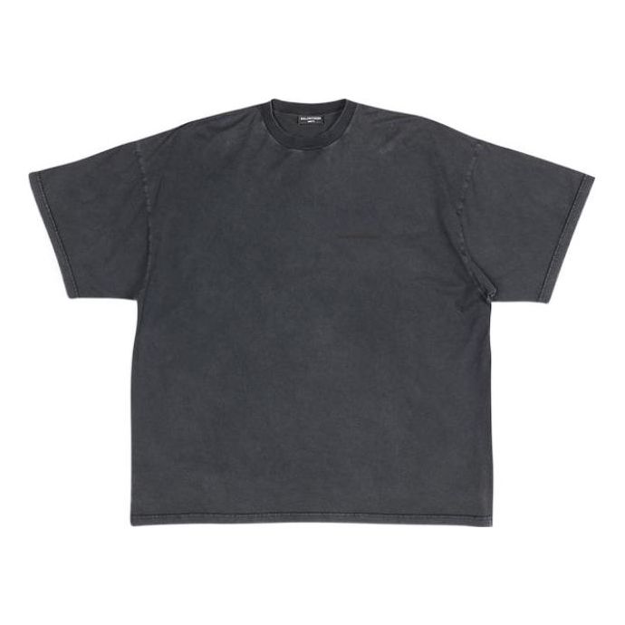 Balenciaga Strike 1917 Oversized T-shirt 'Washed Black' 694576TMVJ61055